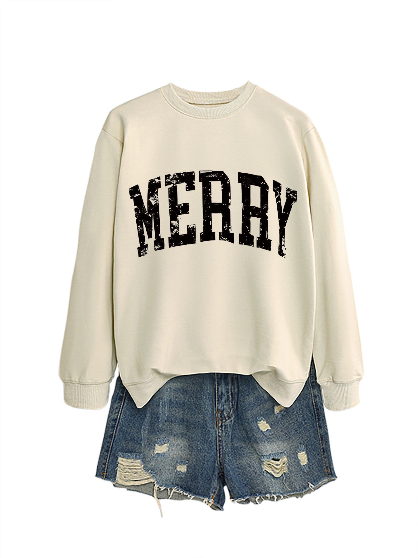 Casual Women's MERRY Letter Print Sweatshirt