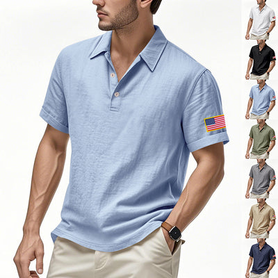 American Summer Linen Short Sleeve Men Clothing