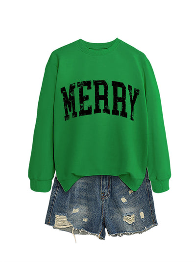 Casual Women's MERRY Letter Print Sweatshirt