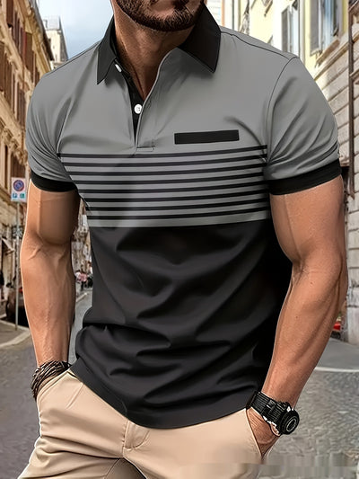 Casual Striped Shirt With Chest Pocket Men Clothing