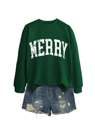 Casual Women's MERRY Letter Print Sweatshirt