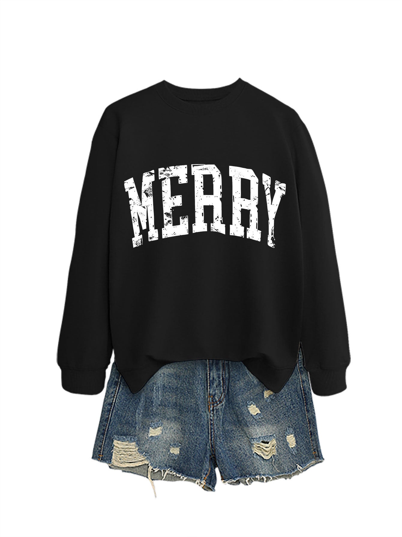 Casual Women's MERRY Letter Print Sweatshirt